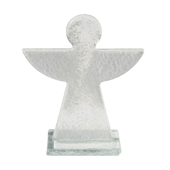 Glasengel, transparent mit weißen Flügeln