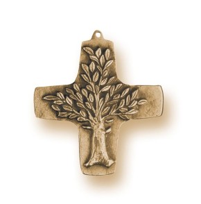 Kommunionkreuz - Bronzekreuz Lebensbaum