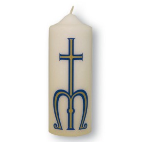 Marienkerze mit Emblem