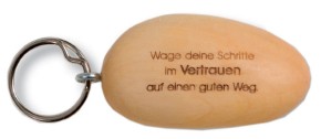 Holzstein Schlüsselanhänger, Wage deine Schritte im Vertrauen &hellip;