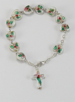 Rosenkranz-Armband aus Keramikherzen