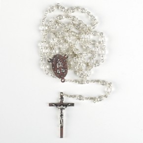 Rosenkranz mit weißen Stabperlen