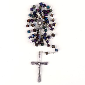 Rosenkranz mit Multicolor-Würfelperlen