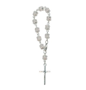 10-er-Rosenkranz aus hellrosa Glasperlen