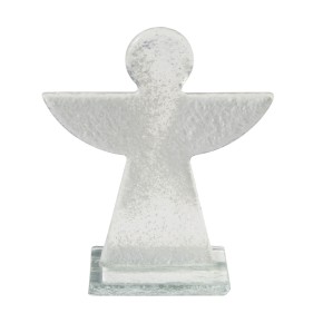 Glasengel, transparent mit weißen Flügeln
