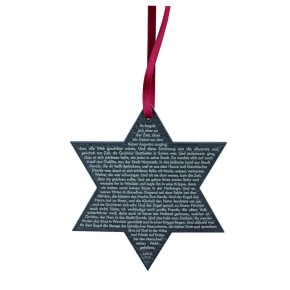 Es begab sich zu der Zeit. . . - Schieferstern mit Weihnachtsgeschichte nach Lukasevangelium