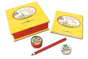 Mein Schutzengel geht mit mir zur Schule - Geschenkbox mit Buch, Stift, Radiergummi und Anspitzer