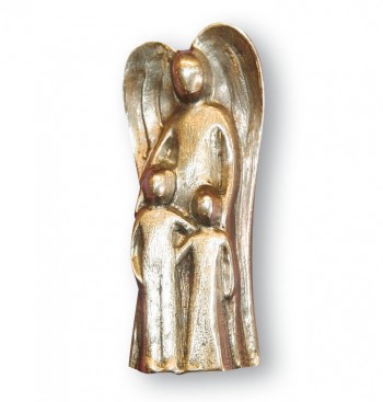 Schutzengel Figur mit zwei Kindern