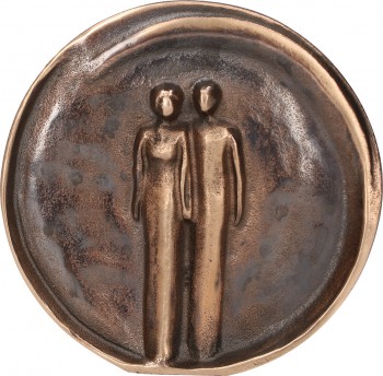 Relief aus Bronze Paar