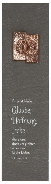 Schieferrelief zur Hochzeit Glaube, Hoffnung, Liebe zum Aufhängen