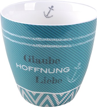 Porzellantasse Glaube, Hoffnung, Liebe