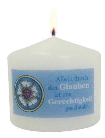 Kerze Lutherrose