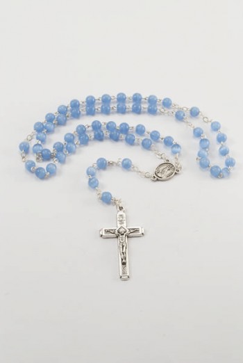 Kunststoff Rosenkranz Blau – Extra Stark, Aus Italien, Für Gebet Und Andacht