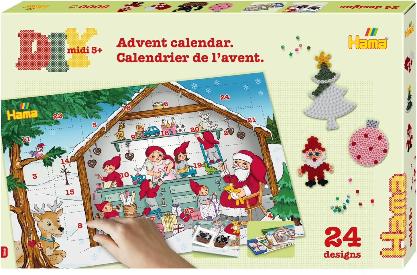 HAMA 3046 - Adventskalender Bügelperlen, 5000 Midi-Perlen und Zubehör