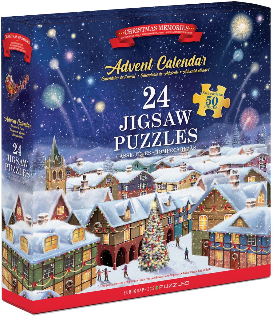 Eurographics 9924-5810 - Adventskalender Christmas Memories, 24 Puzzles je 50 Teile