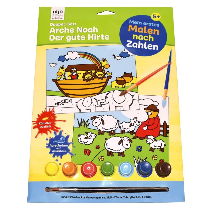 Mein erstes Malen nach Zahlen-Set - Arche Noah und Der gute Hirte