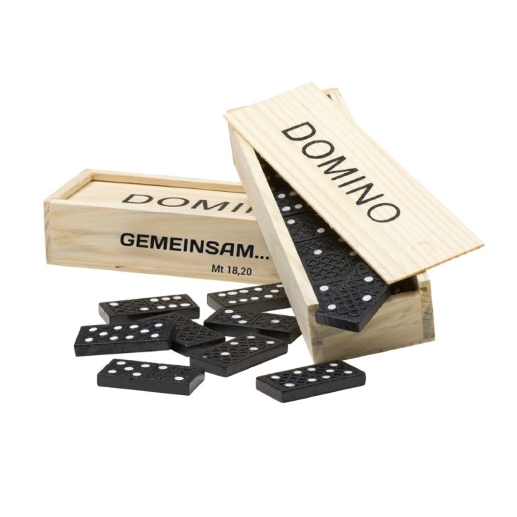 Domino-Spiel in Holzbox