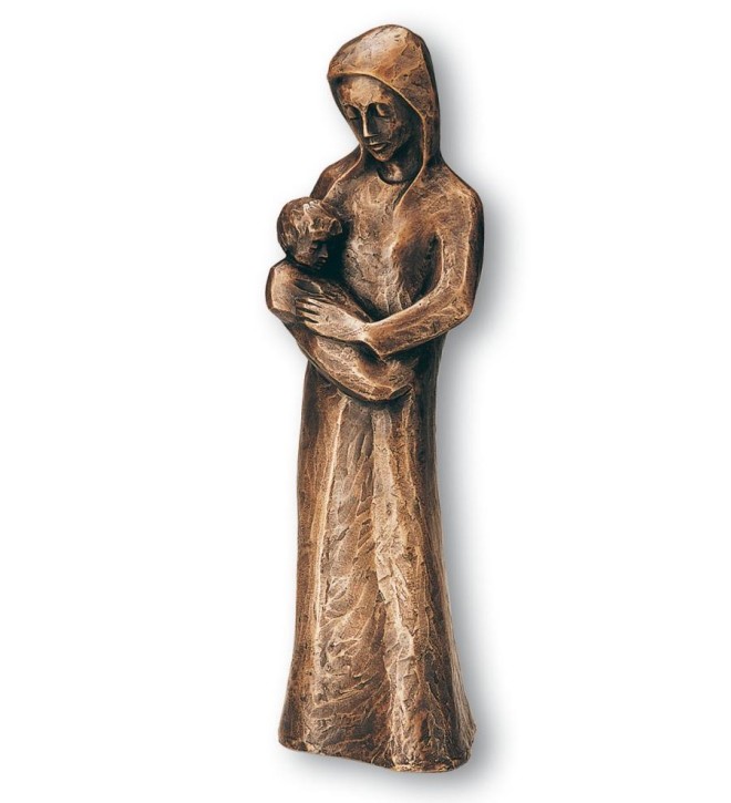 Figur Madonna mit Kind, Bronze