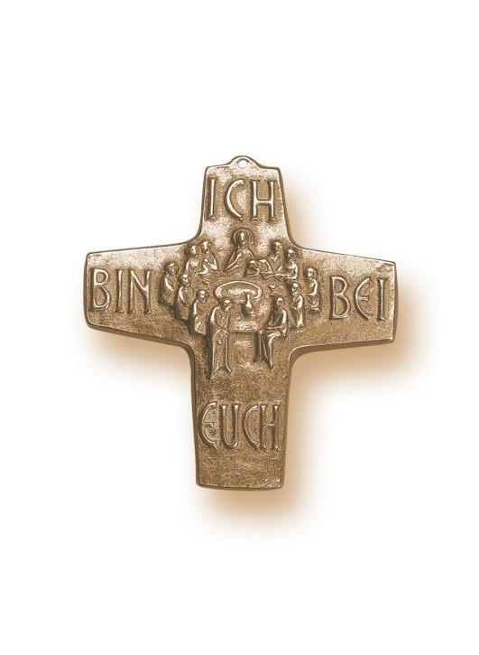 Kommunionkreuz - Bronzekreuz Abendmahl