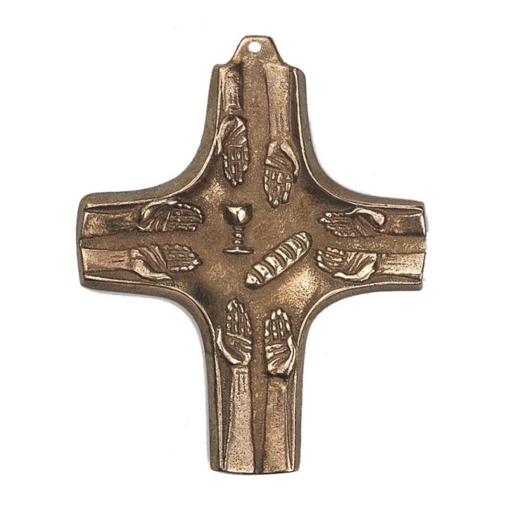 Kommunionkreuz - Bronzekreuz Hände