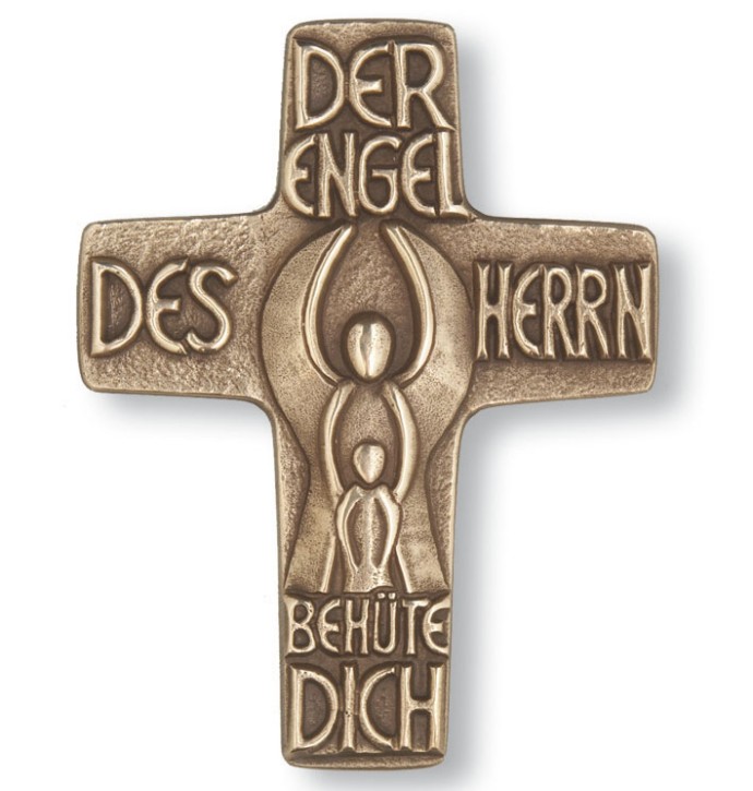 Schutzengelkreuz aus Bronze