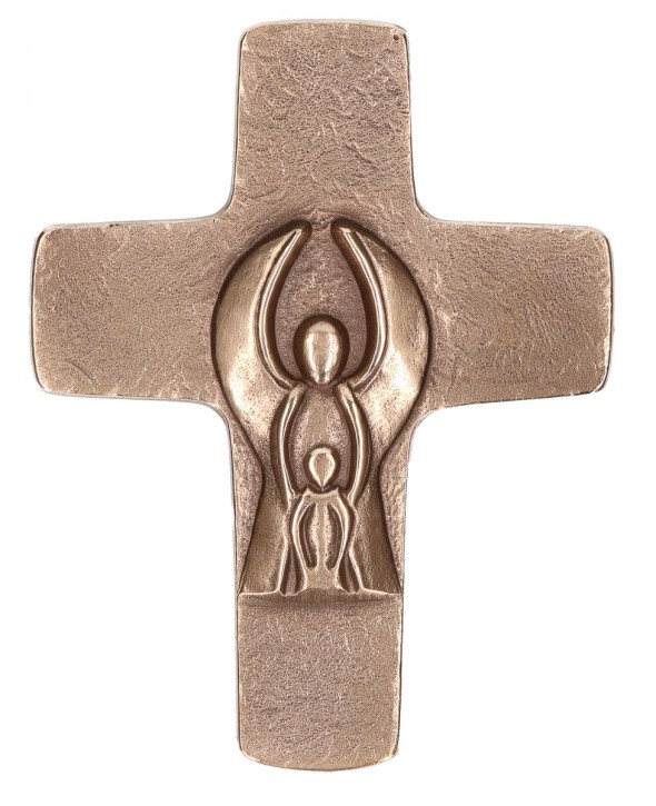 Symbolkreuz Schutzengel aus Bronze