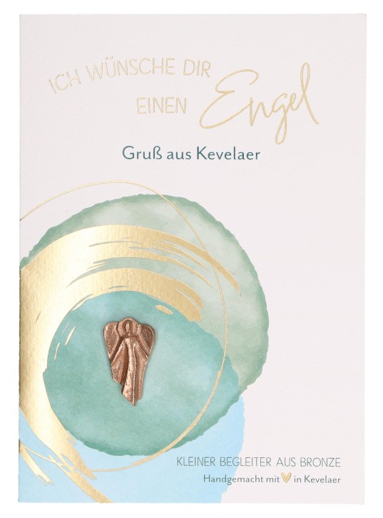 Engelplakette aus Bronze - Ich wünsche dir einen Engel