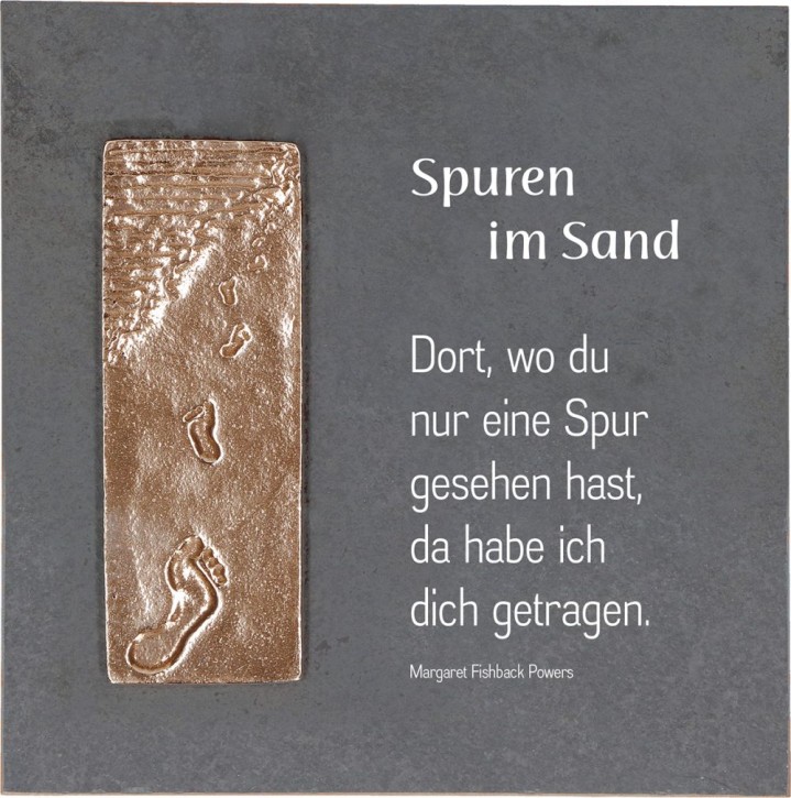 Schieferrelief Spuren im Sand