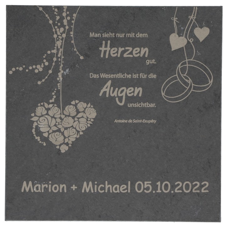 Schieferrelief zur Hochzeit