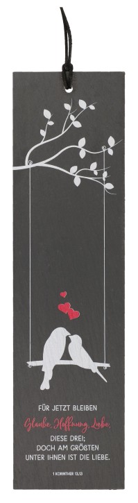 Schiefertafel zur Hochzeit - Glaube, Hoffnung, Liebe
