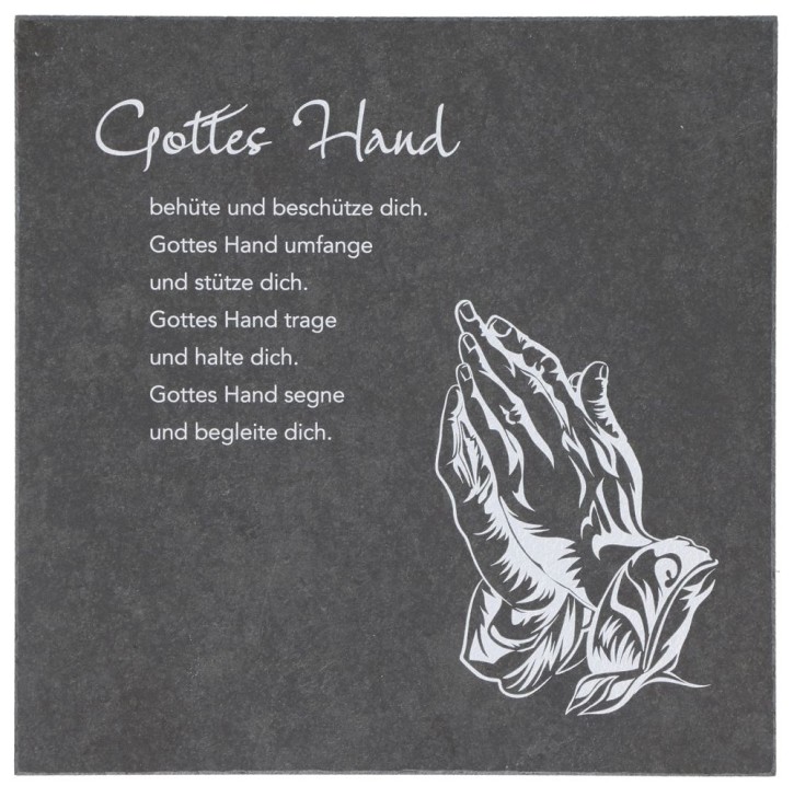 Schiefertafel - Gottes Hand