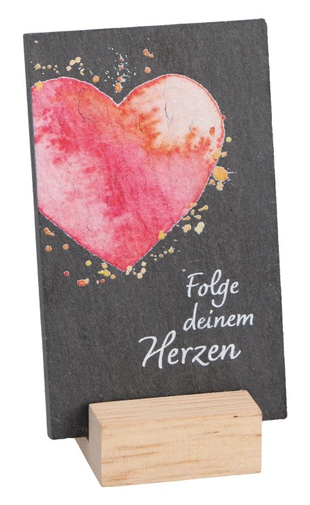 Schiefertafel - Folge deinem Herzen