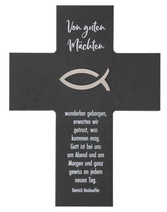 Schieferkreuz - Von guten Mächten