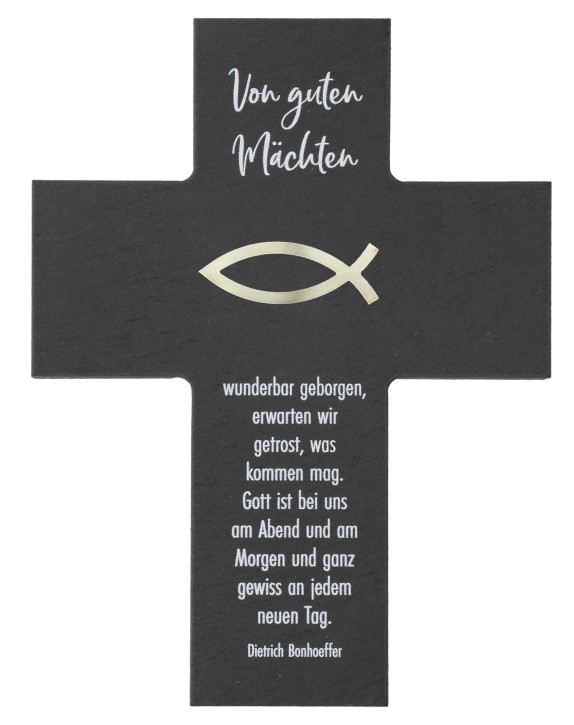 Schieferkreuz - Von guten Mächten