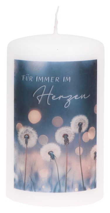 Stumpenkerze - Für immer im Herzen