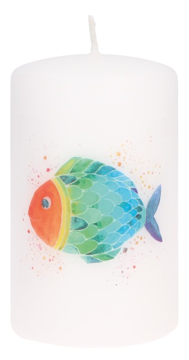 Stumpenkerze - Regenbogenfisch