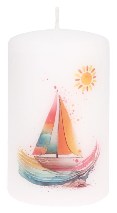 Stumpenkerze - Segelboot