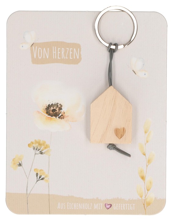 Holz-Schlüsselanhänger - Von Herzen