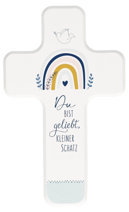 Kinderholzkreuz zur Taufe - Du bist geliebt, kleiner Schatz