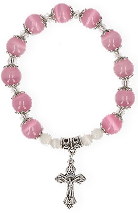 Armband mit rosa Glasperlen