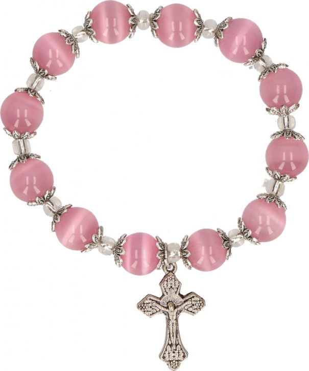 Armband mit rosa Glasperlen