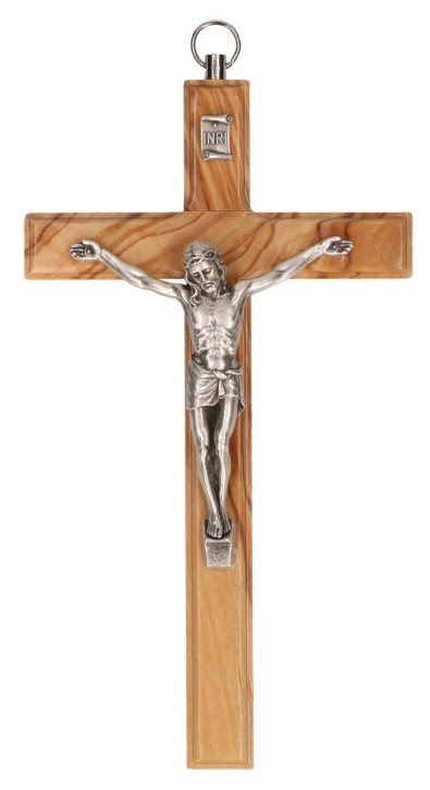 Holzkreuz mit Metallkorpus