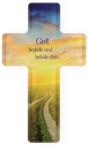 Kreuz aus Acryl Gott begleite und behüte dich