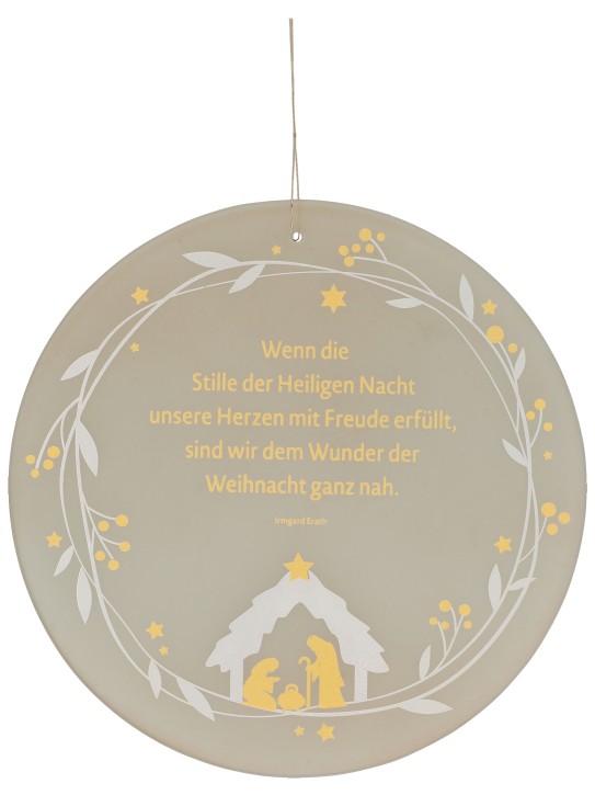 Glasrelief zum Aufhängen - Wunder der Weihnacht