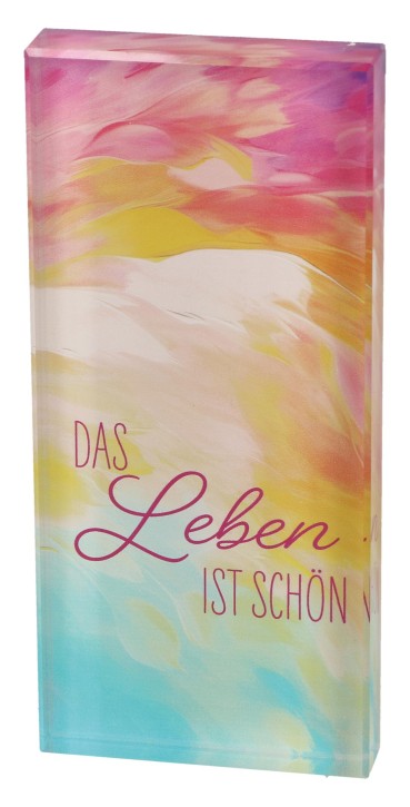 Glasquader zum Aufhängen - Das Leben ist schön