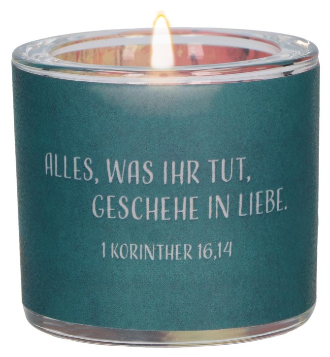 Windlich aus Glas - Jahreslosung 2024