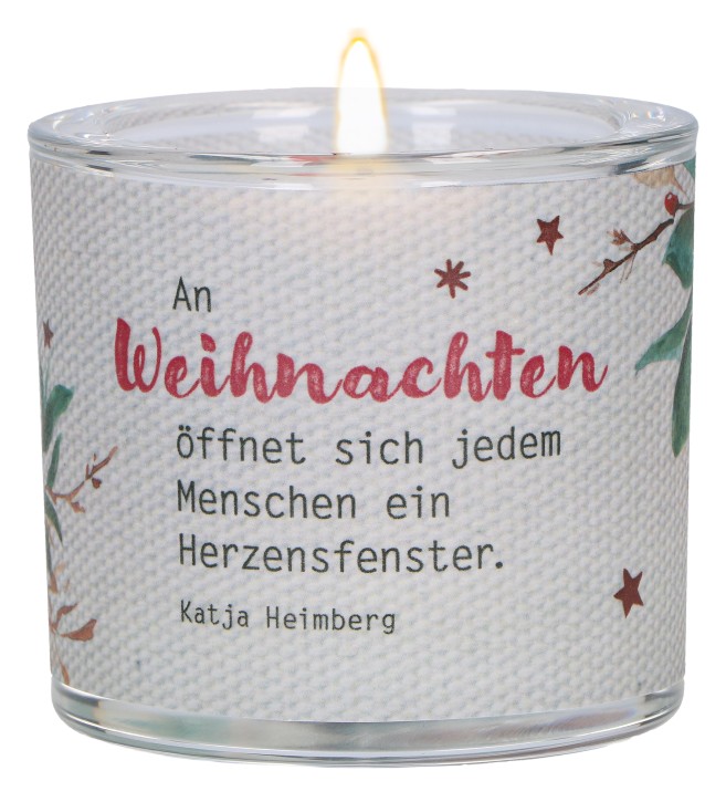 Windlicht aus Glas - Weihnachten