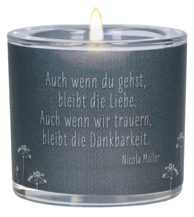 Glaswindlicht zur Trauer - Die Liebe bleibt
