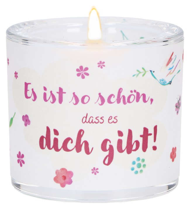 Glaswindlicht zur Erstkommunion - Es ist so schön, dass es dich gibt