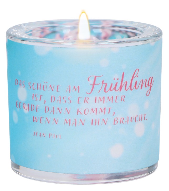 Windlicht aus Glas - Frühling